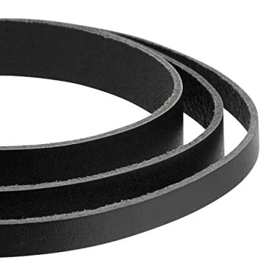 Afbeelding van AURORIS 1m Leren band plat breedte 20mm zwart