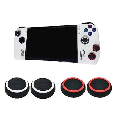 Afbeelding van GIOPUEY Joystick Duimstick Grips Cap Compatibel met ASUS ROG Ally/Ally X, 4 pack siliconen duimgreepdoppen Caps beschermhoes, zachte anti slip Rood+Zwart