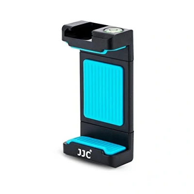 Afbeelding van JJC Universele statief houder met 56 95mm verstelbare klem, koude schoenhouder &amp; Spirit Level voor slimme telefoons i.e iPhone, Huawei, MI, Samsung op 1/4 20 statief, monopod, Selfie Stick (blauw)