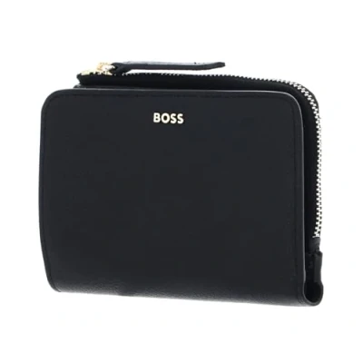 Afbeelding van BOSS Leren Portemonnee Alyce New SM Wallet Black Zwart