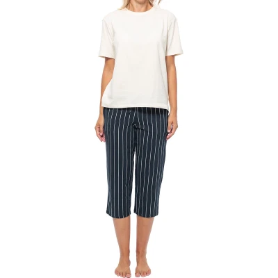 Afbeelding van Schiesser SET Pyjama, Dames, Maat: 48, Blau/gestreift/creme