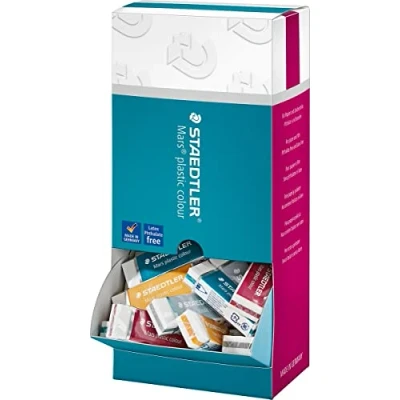 Afbeelding van Staedtler Mars plastic colour gum, display van 40 gommen, wit