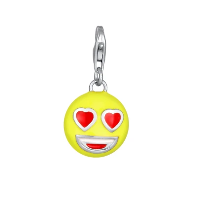 Afbeelding van Elli Smiling FACE HERZ Hanger, Dames, Maat: One Size, Silber