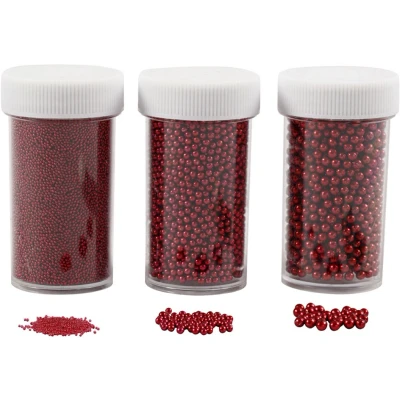 Afbeelding van Creotime Deco mini ronde stenen van glas Rood 3 Stuks á 45 Gram