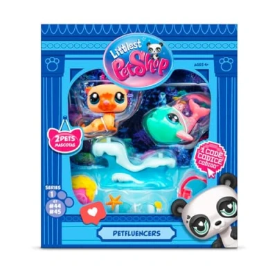 Afbeelding van BANDAI Littlest Pet Shop Petfluencer Shell Fie Fun Set Bevat 2 LPS Mini Huisdier Speelgoed 4 Accessoires 1 Achtergrond Collector Card En Virtuele Code Verzamelbaar Voor
