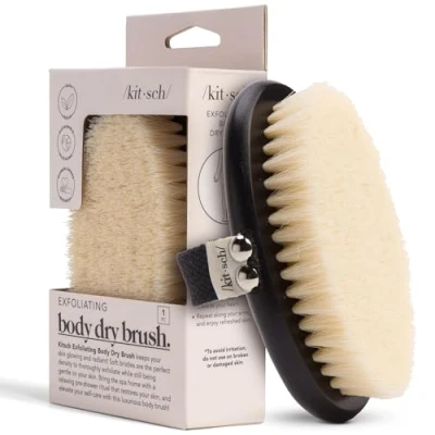 Afbeelding van Kitsch Lichaamsborstel voor droge borstels, scrub lichaam, zachte haren, rugrubber, borstel, lichaamsverzorging, peeling, lymfedrainage massageapparaat, badkameraccessoires en