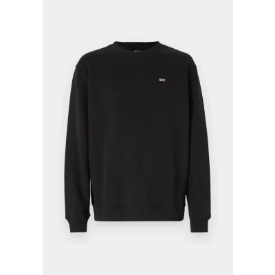 Afbeelding van Tommy Jeans Heren TJM REG S VLAG FLEECE CREW DM0DM20741BDS001 Pullover Sweatshirt, Zwart (zwart), XS, XS