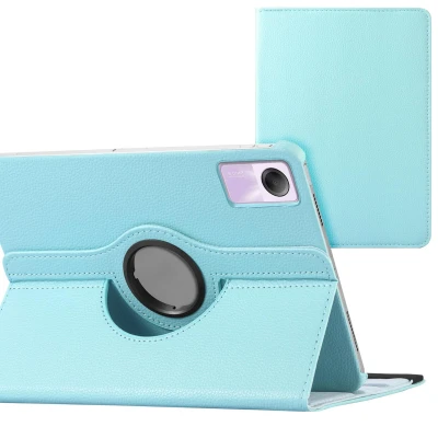 Afbeelding van Xiaomi Redmi Pad SE Hoes: iMoshion 360 Draaibare Bookcase Turquoise Kunstleder Tablet Hoezen