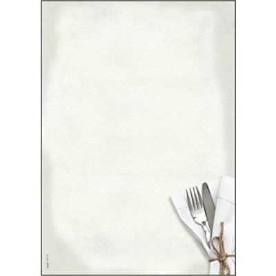 Afbeelding van Designpapier Sigel A4 90grs pak a 50 vel menu eten