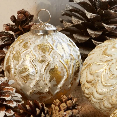 Afbeelding van LOBERON Kerstversiering set van 8 Imogen goudkleurig