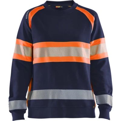 Afbeelding van Blaklader 3409 1158 Dames Sweatshirt High Vis Marineblauw/Oranje S