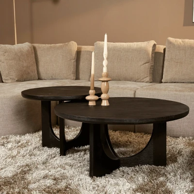 Afbeelding van Salontafel Guus Zwart 80 cm Meerdere afmetingen beschikbaar