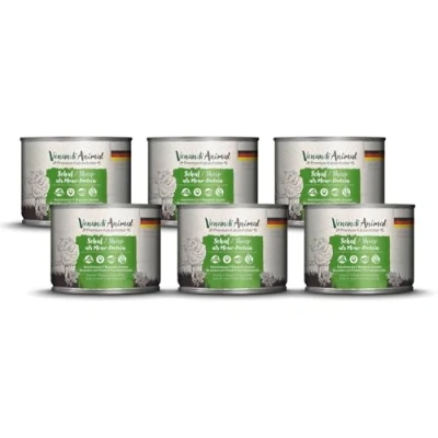 Afbeelding van Venandi Premium dierenvoer voor katten, schapen, alleen eiwitbron, paté, graanvrij en in natuurlijke staat, 6 stuks (6 x 200 g)