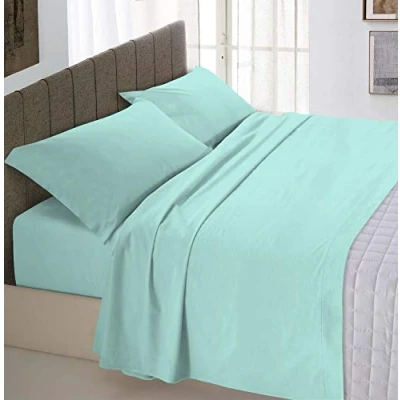 Afbeelding van Max Color Beddengoed set (plat 240x300, hoeslaken 170x200cm+2 kussenslopen 50x80cm), water groen, DOUBLE
