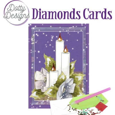 Afbeelding van Dotty Designs Diamond Cards 3 Candles with Flowers