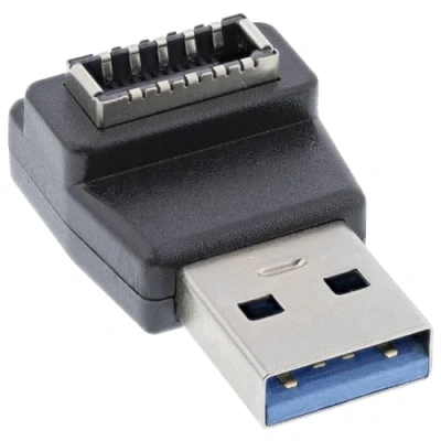 Afbeelding van InLine® USB 3.2 adapter, A stekker naar interne E frontpaneel bus