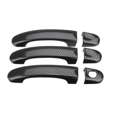 Afbeelding van Viviance 6 stks Set ABS Carbon 3 Deurkruk Covers Handgrepen compatibel met VW Transporter T5 T6 Caddy voor Vans