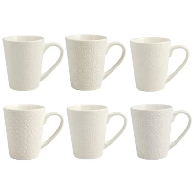 Afbeelding van H&amp;h set 6 mug silhuette in stoneware cc 300
