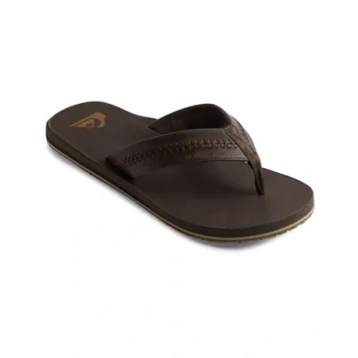 Afbeelding van Quiksilver Carver Teensandalen, Heren, Maat: 46, Dark brown Leer