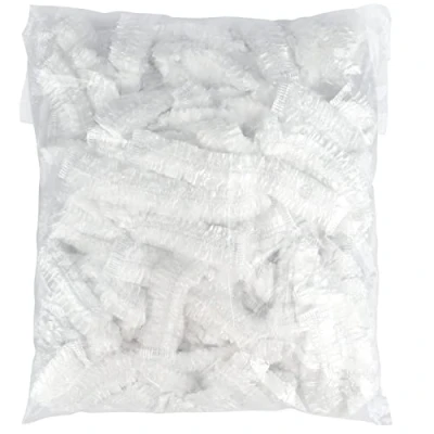 Afbeelding van G2PLUS 100 stuks wegwerp douchecaps 44 cm plastic elastische badmuts waterdichte haarkappen voor thuisgebruik, hotel, spa en kapsalon