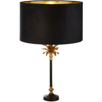 Afbeelding van Searchlight Tafellamp Palm zwart met zwarte kap EU81211BK