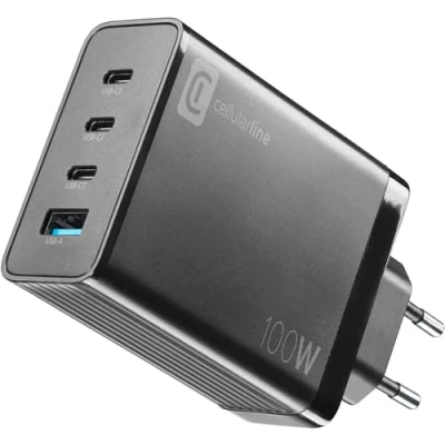 Afbeelding van Cellularline ACHUSBGAN4WAL100WK GSM lader Met snellaadfunctie 100 W Zwart