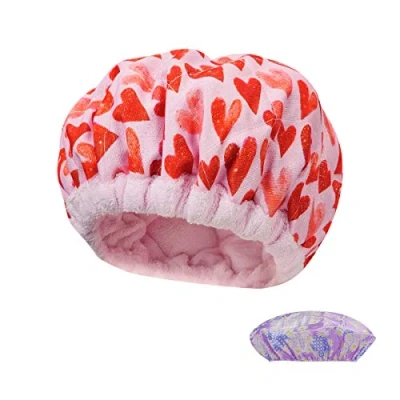 Afbeelding van Locisne diy thermische diepe conditionering lijnzaad micro haar warmtekap, magnetronbare haarverzorgingskap warmtetherapie voor stomen haar, hoed spa kap styling tools, roze