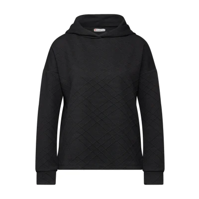 Afbeelding van Street One MIT Struktur Longsleeve, Dames, Maat: 34, Schwarz