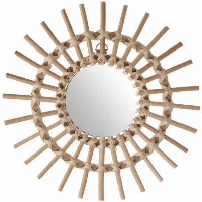 Afbeelding van Atmosphera Bamboe Spiegel Rond D30 cm Rotan Wandspiegel