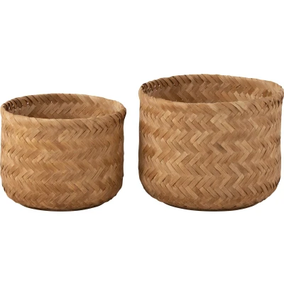 Afbeelding van J Line set van 2 mand bamboe naturel