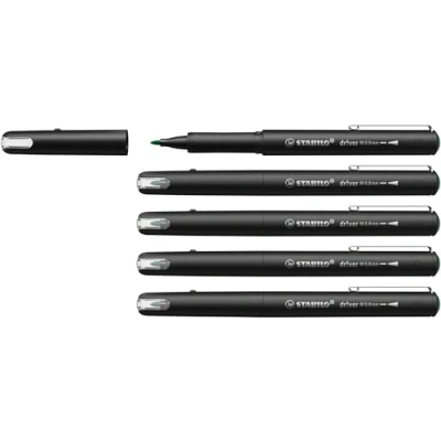 Afbeelding van STABILO Dr!ver Premium Fineliner 0.8 mm Groen Doos 5 Stuks