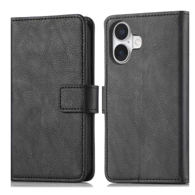 Afbeelding van Apple iPhone 17 Hoesje Kunstleder imoshion Bookcase Zwart Telefoonhoesje