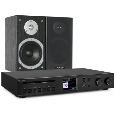 Afbeelding van Audizio stereo set met zwarte Brescia DAB radio internetradio,