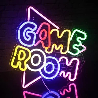 Afbeelding van SIGNSHIP Game Room Neonborden, Led neonlamp, USB aangedreven Cool Neonbord met Kleurrijke Letters, Acryl Kunst, Wanddecoratie voor gamekamer, Woonkamer, Bardecoratie, Cadeau jongens
