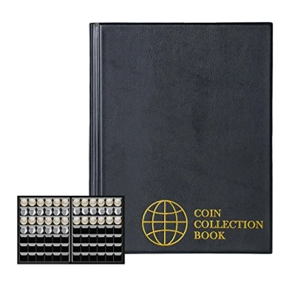 Afbeelding van Uncle Paul 420 Zakken Munt Albums 1.2x1.1 inch Grid Zwarte Boek 10 Pagina&#039;s Collectie Houder Brief Size Coin Opslag Pocket CS0242BK