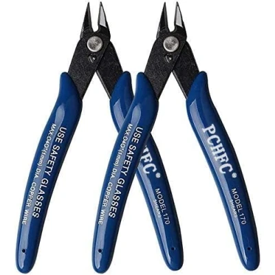 Afbeelding van Mini Draadsnijder, 2 stuks Elektrische Draad Kabelsnijder Precisie Cutter Tang Flush Wire Diagonale Zijsnijder Draadsnijder Snips met Zachte Grip voor Sieraden Craft DIY