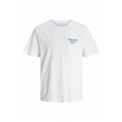 Afbeelding van Jack &amp; Jones Gedruckt Rundhals Tshirt print, Heren, Maat: Large, Bright white