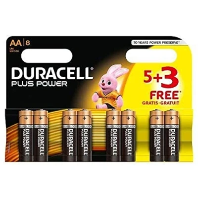 Afbeelding van Duracell Plus Power AA alkaline batterij (5 + 3 stuks gratis), 8