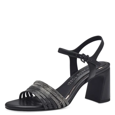 Afbeelding van MARCO TOZZI Heeled Sandal by Guido Maria Kretschmer 2 28383 42 dames, Black Comb, 36 EU