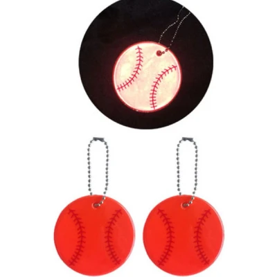 Afbeelding van Reflecterende sleutelhanger 2 stuks Honkbal Oranje/Rood
