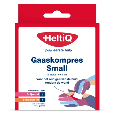Afbeelding van 2x HeltiQ Gaaskompres Small 5 x cm 16 stuks