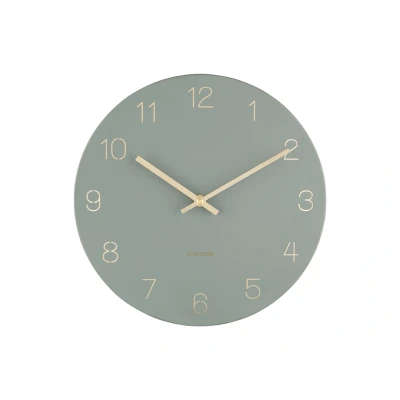 Afbeelding van Wall clock Charm engraved numbers small jungle grn Majorr