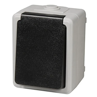 Afbeelding van MC POWER 1534871 stopcontact voor vochtige ruimtes, McPower Taff, 250 V /16 A, IP44, AP, grijs