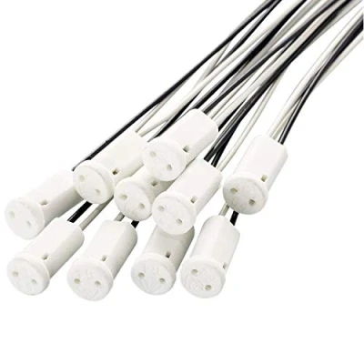 Afbeelding van ODETOJOY G4 LED Lamp Socket Halogeen MR11 Base Ceremic Houder Adapter, Miniatuur Bi Pin voor met 10cm Kabel (10)