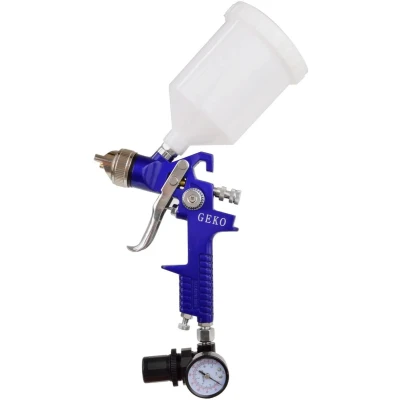 Afbeelding van Verfspuit 1.4mm 1/4 duims met drukregelaar 600ml inhoud HVLP Verfpistool GEKO