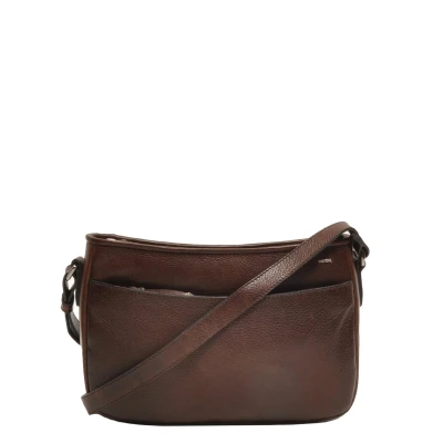 Afbeelding van Berba 335 043 leren crossbody tas Choco