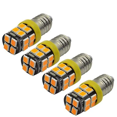 Afbeelding van Ruiandsion 4 stks E10 Base LED Upgrade Lamp 2835 20SMD 12 V 1 W Vervanging voor Koplampen Zaklampen Torch Light, Geel/Amber 2700 K