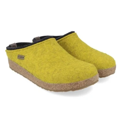 Afbeelding van HAFLINGER Grizzly Kris vilten Pantoffel, huisschoen, klomp, limoen, 41 EU