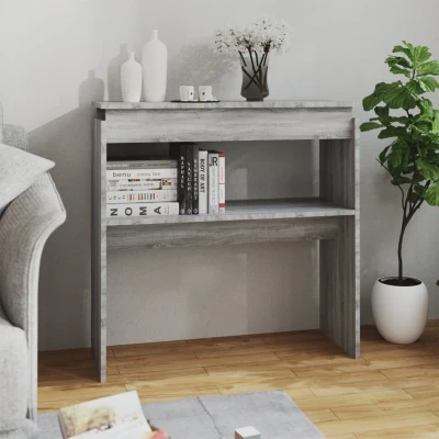 Afbeelding van Wandtafel 80x30x80 cm bewerkt hout grijs sonoma eikenkleurig