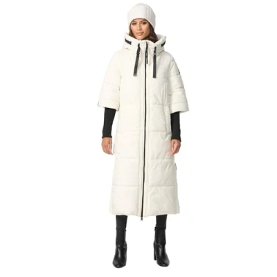 Afbeelding van Navahoo gewatteerde winterjas voor dames, winterjas, lang, warm, capuchon, B988, gebroken wit, XS